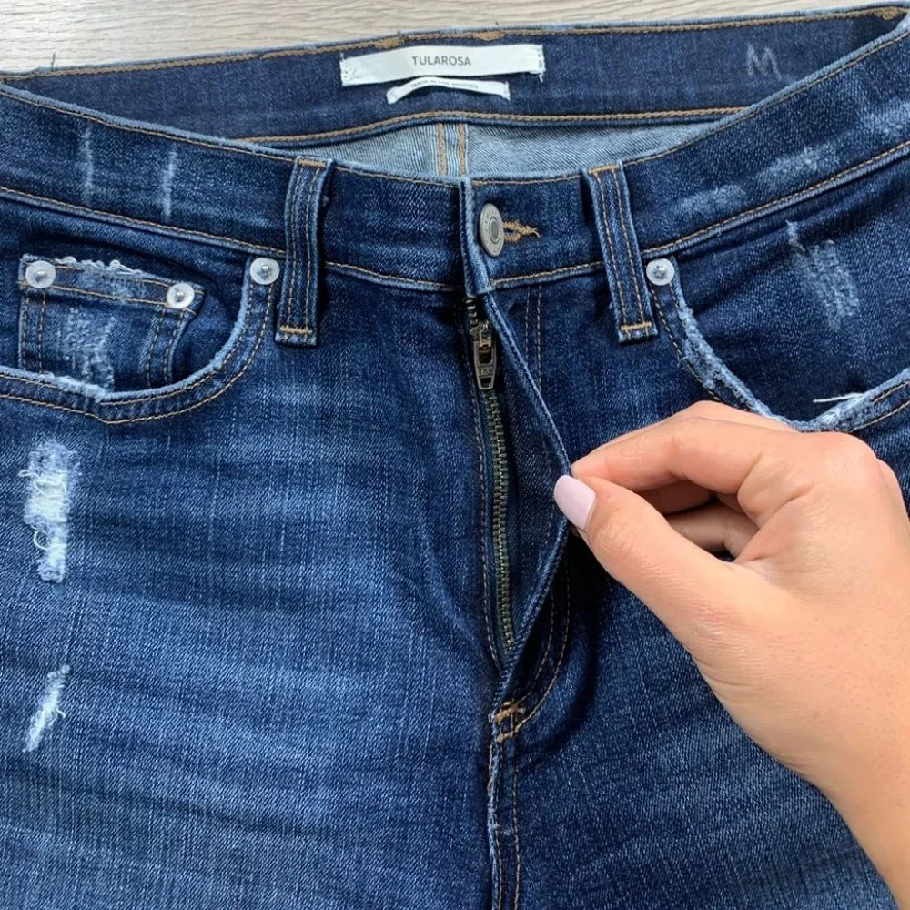 REVOLVE Tularosa Nora High Rise Raw Hem Distressed Jeans in Delhi - Picture 8 of 15